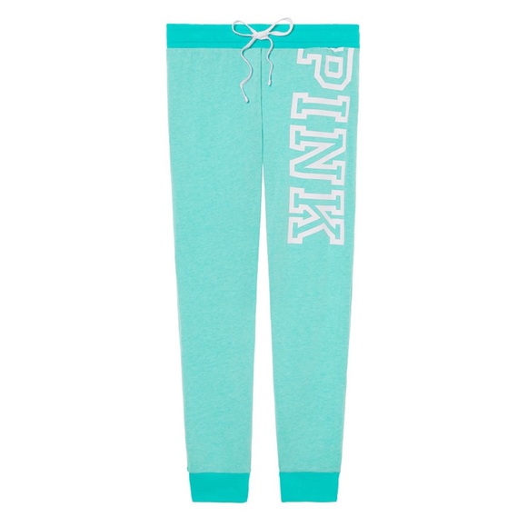 NWT PINK Classic Jogger Sweat Pants Blue Teal - Picture 2 of 2